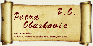 Petra Obušković vizit kartica